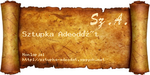 Sztupka Adeodát névjegykártya